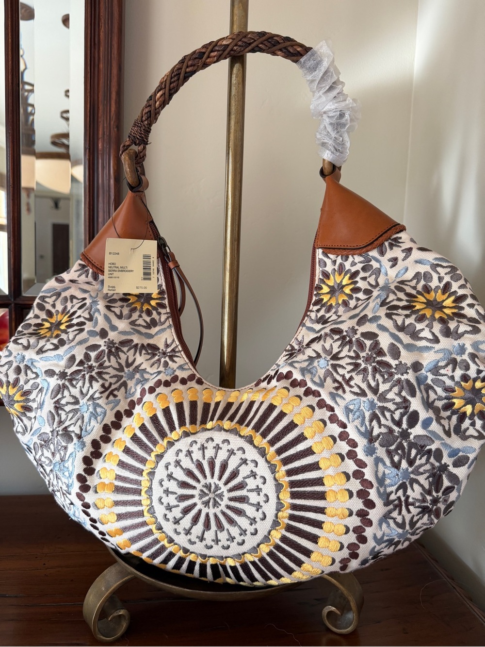 New with Tags Vintage Exquisite Embroidered Hobo Bag